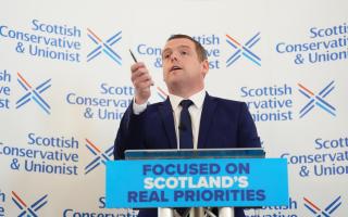 cottish Conservative leader Douglas Ross speaks during the official launch of his party's General Election campaign