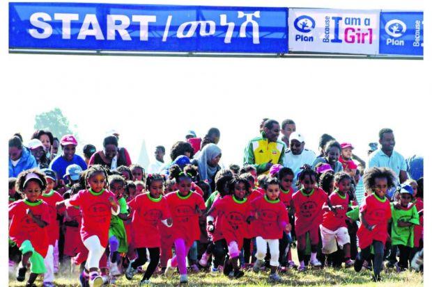 More than 3500 children, aged from three to 11, took part in races in the Ethiopian capital   Photograph: Paul Gains