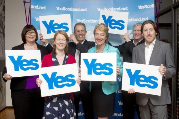 Ian Dommett, second right, and Stan Blackley, right, join Yes Scotland's casualties