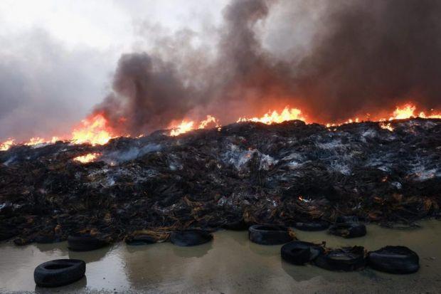 Ten major tyre blazes have been reported in the UK in the past two years, causing clouds of smoke	Photograph: Getty Images
