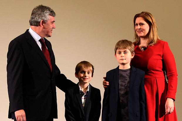 Gordon Brown with his family, wife Sarah and children John (11) and Fraser (8)