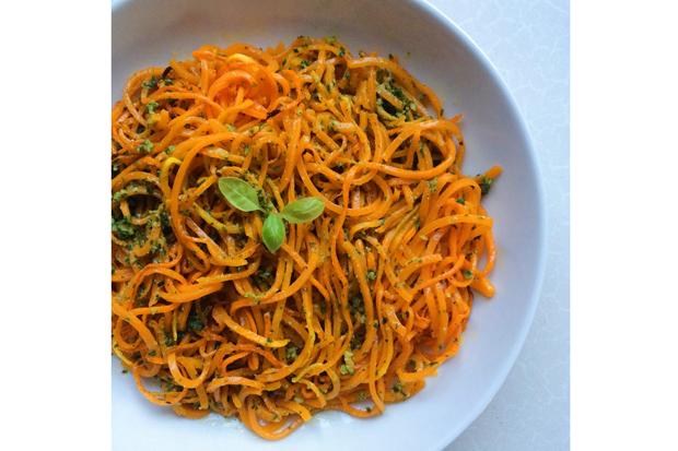 Against the Grain: paleo butternut squash spaghetti with kale pesto
