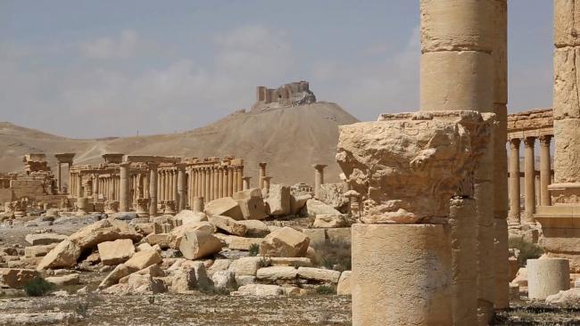 This photo released on March 28, 2016, by the Syrian official news agency SANA, shows a general view of the ancient ruins of Palmyra, central Syria.