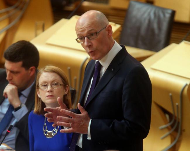 Education Secretary John Swinney announcing the Scottish Government's education governance review at the Scottish Parliament