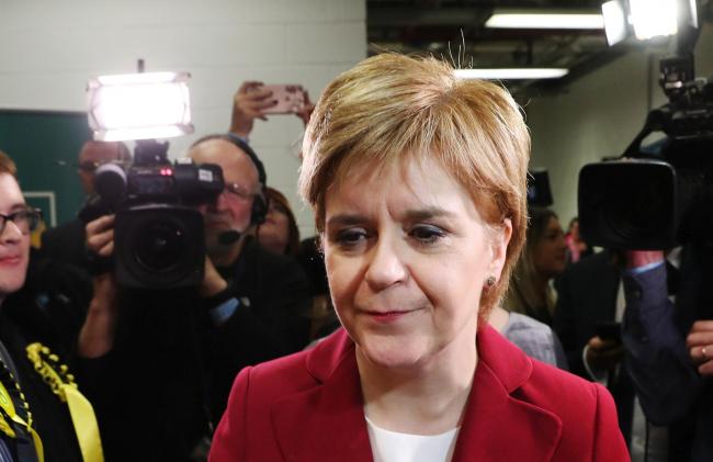 Nicola Sturgeon at the Glasgow election count. Photo: Andrew Milligan/PA Wire