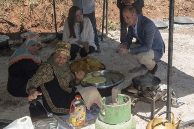 The Duke of Cambridge during a visit to the Princess Taghrid Institute, Dar Niemeh in Jordan, which works with local women and communities to support and train young people, women and orphans. PRESS ASSOCIATION Photo. Picture date: Monday June 25, 2018. W