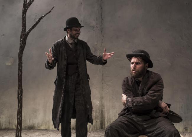 Marty Rea as Vladimir and Aaron Monaghan as Estragon  in Druid’s production of Waiting for Godot by Samuel Beckett directed by Garry Hynes. Photo Matthew Thompson