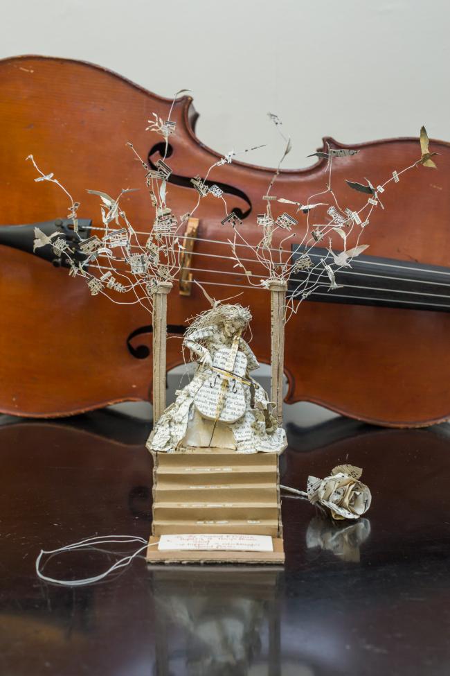Paper sculpture, which has been donated by the anonymous artist to St Mary's Music School in Edinburgh