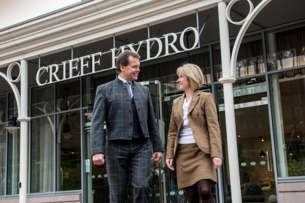 HeraldScotland: Crieff Hydro chief executive Stephen Leckie, a direct descendant of the 1868 founder of the business Dr Thomas Meikle, with wife and director Fiona Leckie.
