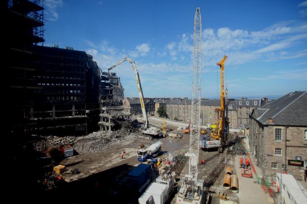 Demolition work on the former St James Centre in Edinburgh ahead of the controversial multi-million pound redevelopment. Photograph: Gordon Terris (Herald & Times)