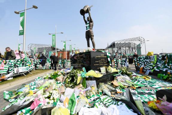 The Herald: Tributes to Billy McNeill at his statue The Herald: Tributes to Billy McNeill at his statue