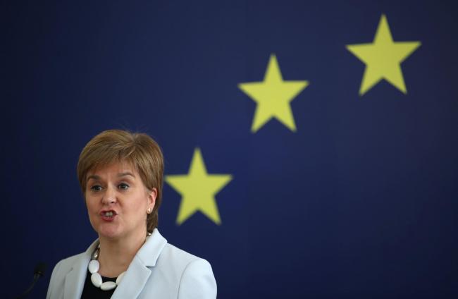 First Minister Nicola Sturgeon at the launch of the SNP European election campaign at Dynamic Earth, Edinburgh. PRESS ASSOCIATION Photo. Picture date: Thursday May 9, 2019. See PA story POLITICS SNP. Photo credit should read: Jane Barlow/PA Wire.