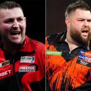 Nathan Aspinall and Michael Smith face off in Sheffield (PA)