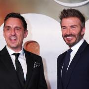 Gary Neville and David Beckham attended last week’s premiere of ’99’ (Peter Byrne/PA)