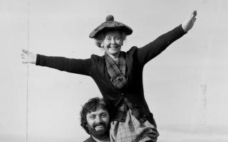 Gudrun Ure, with strongman Geoff Capes , in her heyday.